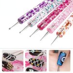 5 Pcs Nail Art Dotting Pen Crystal Beads Handle Dual-ended Drawing Painting Rhinestones Manicure Tools Nail Tools For Manicure