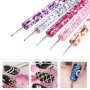 5 Pcs Nail Art Dotting Pen Crystal Beads Handle Dual-Ended Drawing Painting Rhinestones Manicure Tools Nail Tools For Manicure