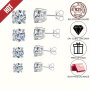 925 Sterling Silver Hypoallergenic Round Cubic Zirconia Stud Earrings For Women Daily Wear Accessories Trendy Female Gift