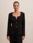 Sloane Collarless Blazer - 16 Black