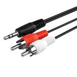 DSTV Av Cable 3.5MM Stereo Phone Plug To 2X Rca/phono Plug 5.9 Ft 1.5 M Black
