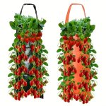 1PC Hanging Flower Strawberry Planting Bag 8 Planting Openings Vertical Vegetable Growing Bag Suitable For Outdoor Yard Rip-resi