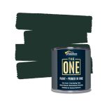 The One All-in-one Paint & Primer - Dark Green Gloss 33.8 Fl OZ 1 L 1 Coat Formula Easy Indoor & Outdoor Decorating For Home