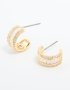 Goldair Gold Plated Cubic Zirconia Baguette Small Hoop Earrings