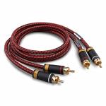 Primeda Auidophile 2RCA Male To 2RCA Male Stereo Audio Cable Gold Plated 4N Oxgen-free Copper Core 2.5 Feet 0.75M