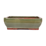Assorted Glazed Bonsai Pots 12" - Green Rounded Rectangle 30 X 24 X 9.5CM