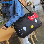 Licensed Hello Kitty New 2024 Trendy Travel Bag Waterproof Large Capacity Cute Cartoon Kt Luggage Bag Women's Portable Short-dis