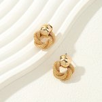 Stud Earrings Wrapped Circle Design Alloy Earrings Retro Elegant Style Jewelry Trendy Gift For Women