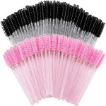 100PCS Disposable Mascara Wands Nylon Bristle Eyelash Brush Spoolies Unscented Eyebrow Extension Applicator With Abs Plastic Rod
