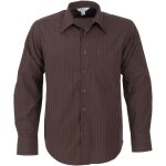 Mens Long Sleeve Manhattan Striped Shirt Brown Old