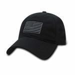Rapdom Polo Style American Pride Flag Baseball Caps Tonal Flag Black