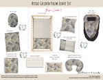 Cot Duvet Bedding Beige Golden Palm Leave Set