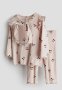 3-PIECE Ribbed Set - Dusty Pink Cherries