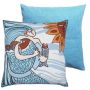 Scatter Cushions - Embroidered Fish - Set Of 2 - Inners Included