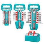 Total Tools Set Socket 1 4"+3 8"+1 2" 57PCS