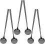6 Pieces Long Handle Stainless Steel Coffee Stirrer Spoons Black For Tea