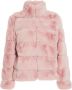 - Women Pink Faux Fur Short Puffer Jacket