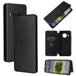 For Nokia X10 Carbon Fiber Texture Magnetic Horizontal Flip Tpu + PC + Pu Leather Case With Card Slot Black