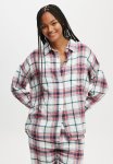 Cotton On Flannel Boyfriend Long Sleeve Shirt - Toni Check navy green red