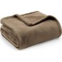 Plain Brown Fleece Throw With Suede Texture 200CM X 140CM