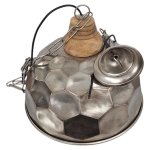 Ceiling Pendant Light With Chain Silver Dome 180CM