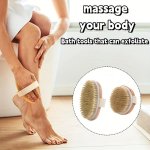 Dry Body Brush Exfoliating Body Scrubber Natural Bristles For Dry Skin Improves Blood Circulation Stops Ingrown Hairs Cleans Acn