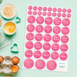 Chalky Pantry Labels - Baking - Pink