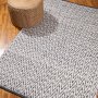 Wool Carpet Namib - Grey & White Zig Zag