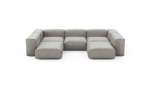 U-shape Sofa - Velvet - Light Grey - 314CM X 220CM