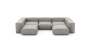 U-shape Sofa - Velvet - Light Grey - 314CM X 220CM