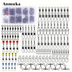 115PCS SET Fishing Connectors Set Snap Swivels T-shaped Swivels Snaps Quick Change Swivels
