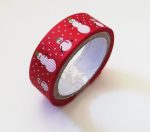 Red Ribbon Tape With Snowman Design 15MM X 1M