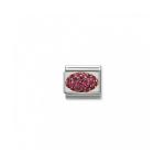 Blackened Pave Fuschia Dome Link