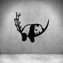 Cute Sleeping Panda - Matt Black / L 1000 X H 875MM