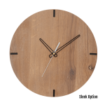 Mika Wall Clock In Oak - 250MM Dia Cotton White Sleek White Second Hand