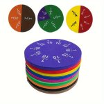 Value Pack 51PCS Fractions Math Teaching Tool Eva Round Shape Instrument Gift.