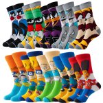 1 5 10 Pairs Of Teenager's Trendy Cartoon Anime Pattern Crew Socks Breathable Comfy Casual Style Unisex Socks For Outdoor All Se