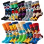 1/5/10 Pairs Of Teenager's Trendy Cartoon Anime Pattern Crew Socks Breathable Comfy Casual Style Unisex Socks For Outdoor All Seasons Wearing