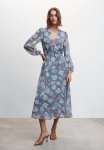 Floral Chiffon Dress - Mid Blue