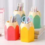 Chic & Cute Large-capacity Pen Holder - Multifunctional Desk Organizer With Tension Mount Paint Finish Lightweight Pp Material -
