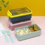 Two-tier Leakproof Kids Lunch Box Portable Bento Snack Container