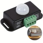 12 V 24 V Pir Sensor Adjustable LED C Black Infrared Motion Detector Body Motion Sensing Light Switch Pir Controller With Embedd