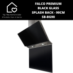 Falco Premium Black Glass Splash Back - 90CM SB-BG90