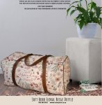 Travel Bag Hospital Bag Duffel Bag Soft Boho Floral Beige