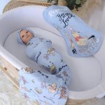Wrap Set Swaddle Set Winnie The Pooh Drawing Adventure Green And Blue Set