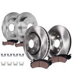Detroit Axle - 8PC Brake Kit For 2017 2018 2019 2020 2021 2022 Kia Sportage Disc Brake Rotors Ceramic Brakes Pads With Hardware