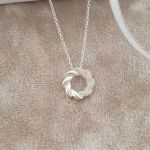 Ella 925 Sterling Silver Love Friendship Circle Necklace 11MM 45CM Chain