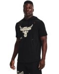 Men's Project Rock Terry Short Sleeve Hoodie - Black Sm