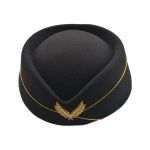 Beret Hostess Stewardess Airline Flight Party Hat For Women - Black