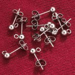 10PCS Stainless Steel Ball Stud Earrings Fashion Simple Bean Earrings